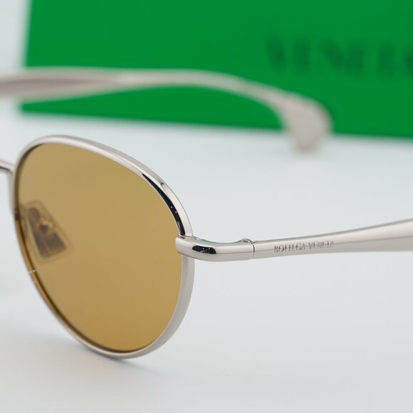 Bottega Veneta BV1396S 001 Round Sunglasses - Silver/Brown main image 8